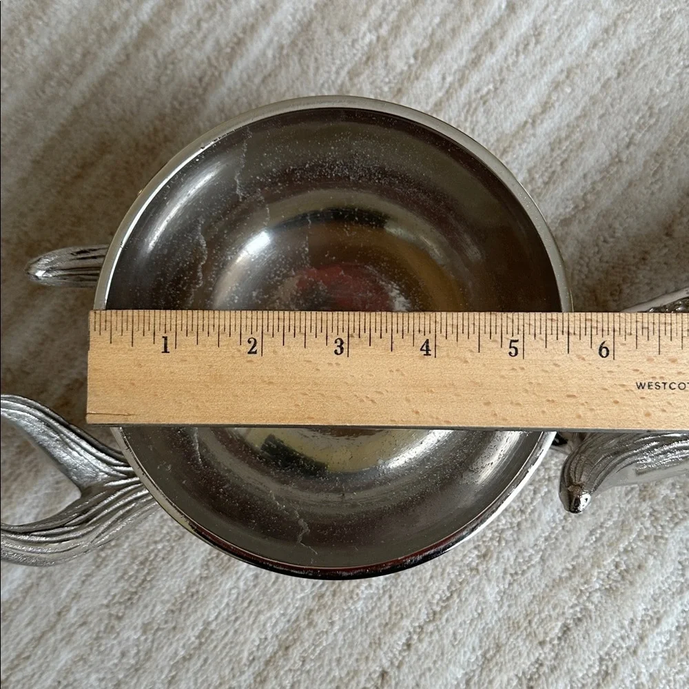 Antler Base Pedestal 2 Bowl Silver Dish Decor